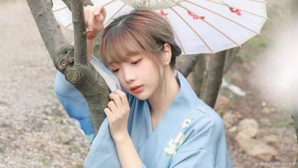 春天樱花季和服美女图片