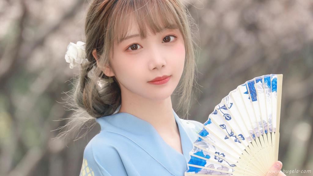 春天樱花季和服美女图片