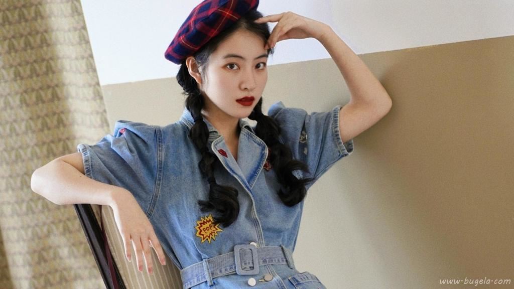 清甜牛仔美美女私房图片