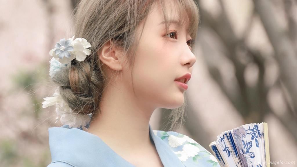 春天樱花季和服美女图片