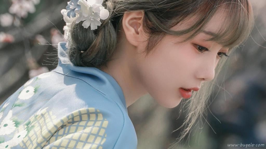 春天樱花季和服美女图片