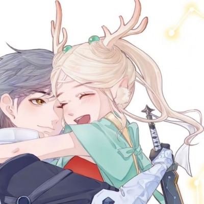 兔女郎学姐摸头情侣头像 一对两张动漫可爱图片