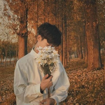 情侣头像送玫瑰的彩色的 带花清新图片