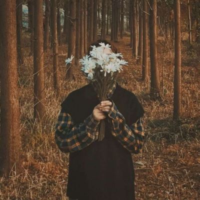 情侣头像送玫瑰的彩色的 带花清新图片