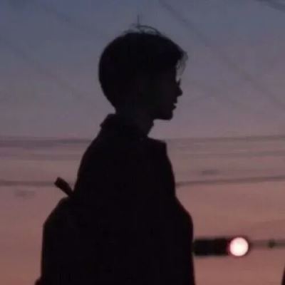 抖音最火的情侣头像夕阳 一左一右图片
