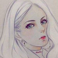 素描头像女生唯美彩色彩铅_微信头像大全图片