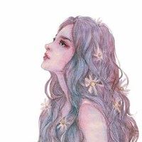 素描头像女生唯美彩色彩铅_微信头像大全图片