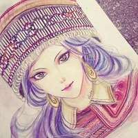 素描头像女生唯美彩色彩铅_微信头像大全图片