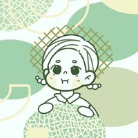 绿色背景治愈系女孩一组//唯美文艺范儿_微信头像大全图片