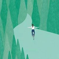 绿色背景治愈系女孩一组//唯美文艺范儿_微信头像大全图片