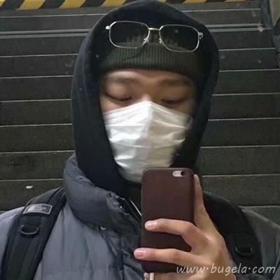 韩版男生帅气戴口罩头像图片