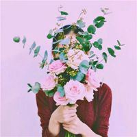 唯美鲜花遮眼睛女生头像_微信头像大全图片