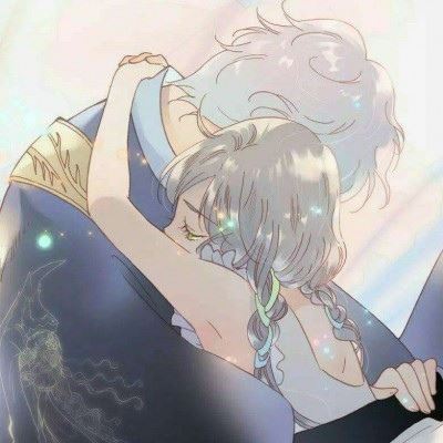 动漫情侣头像一对热吻动图 一男一女图片