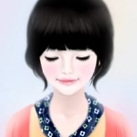 手绘短发美女唯美大_动漫头像_爱扣扣网图片