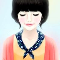 唯美插画手绘美女_动漫头像_爱扣扣网图片