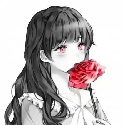 黑白动漫病娇女头像 黑化病娇女系动漫头像图片