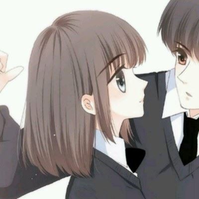 动漫情侣头像一对热吻动图 一男一女图片