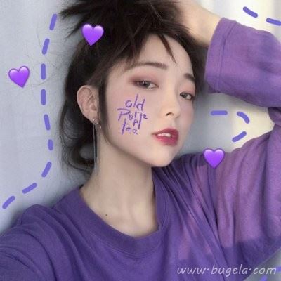 紫色系清纯女生头像图片