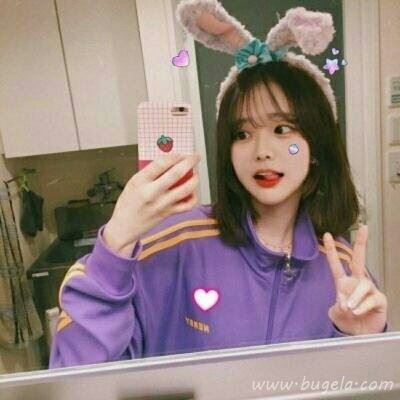 紫色系清纯女生头像图片