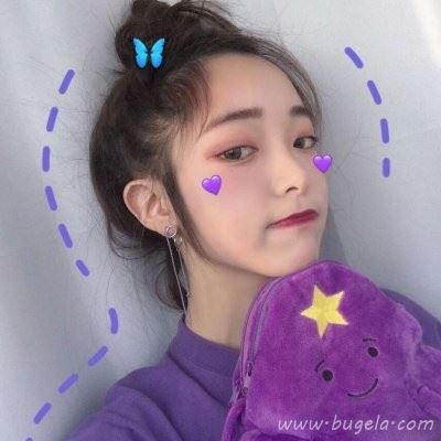 紫色系清纯女生头像图片