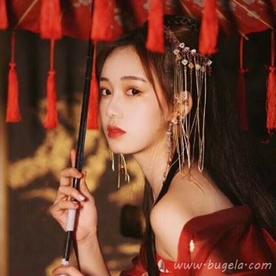 红色古风伤感古风女生头像图片