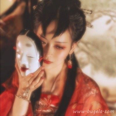 红色古风伤感古风女生头像图片