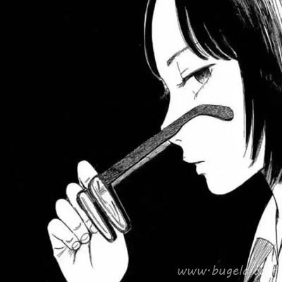 动漫黑白高冷孤独女头像图片