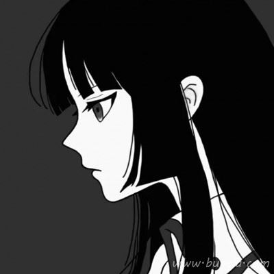动漫黑白高冷孤独女头像图片