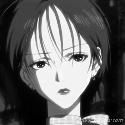动漫黑白高冷孤独女头像图片
