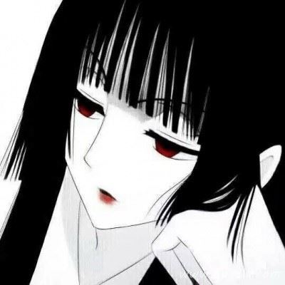 丧系动漫黑白女生头像 黑暗系病娇动漫女头像图片