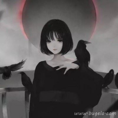 丧系动漫黑白女生头像 黑暗系病娇动漫女头像图片