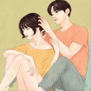 男生给女生扎头发的动漫情侣头像 动漫情侣图片