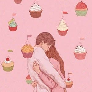 男生给女生扎头发的动漫情侣头像 动漫情侣图片
