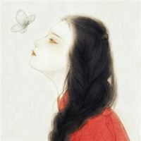 侧脸女生头像意境唯美手绘_微信头像大全图片