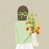 最新唯美温柔的捧花女生背影头像_微信头像大全图片
