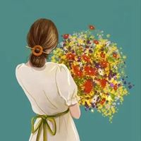 最新唯美温柔的捧花女生背影头像_微信头像大全图片