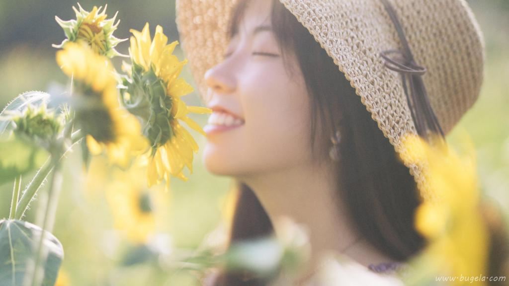 向日葵花海美女图片