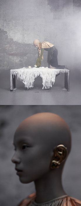 雎晓雯光头造型时尚新奇写真图片