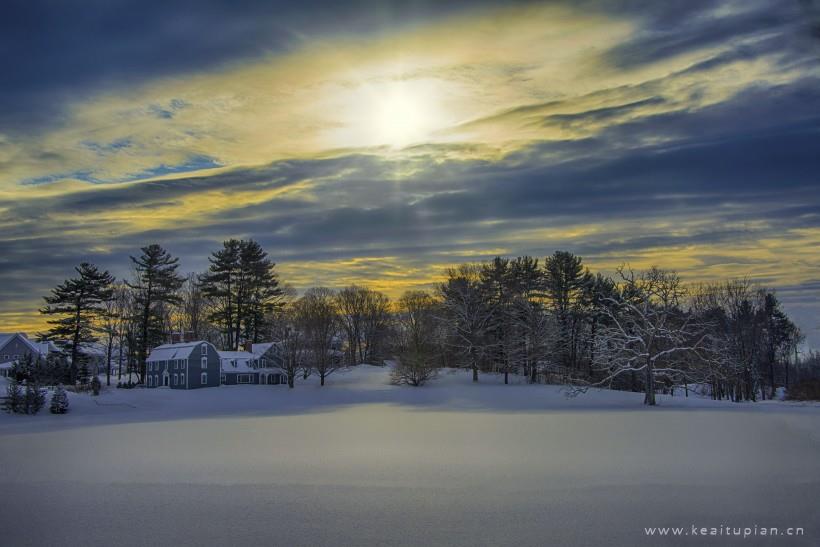 唯美冬季苍茫的白色雪景图片大全