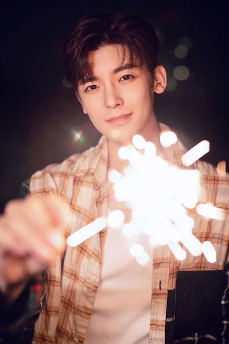 侯明昊生日烟花氛围写真图片