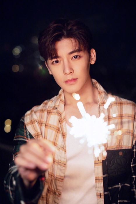 侯明昊生日烟花氛围写真图片