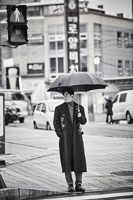 罗晋黑白风格街拍写真图片
