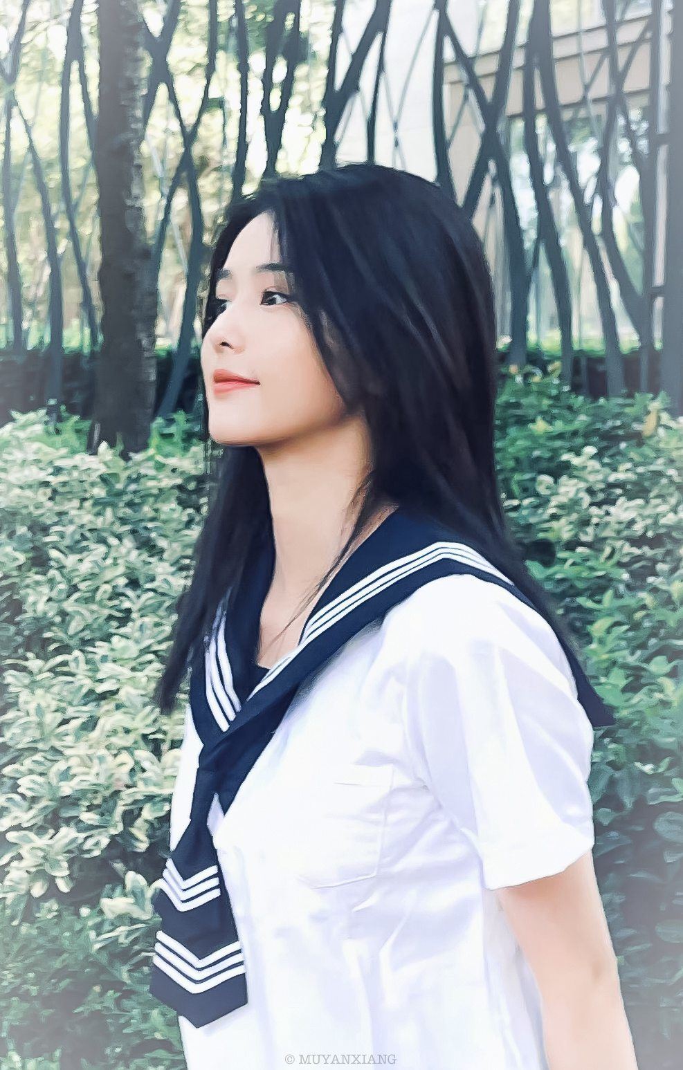 白鹿水手服写真好似邻家漂亮学姐