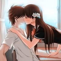 男生抱着女生动漫情侣头像 qq接吻头像图片