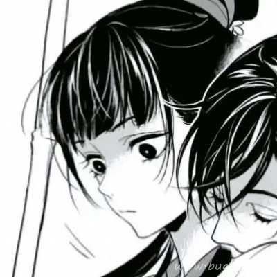 抖音超火黑白动漫情头头像图片