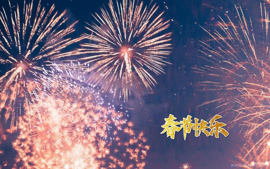 正月初一春节快乐灿烂的烟花图片