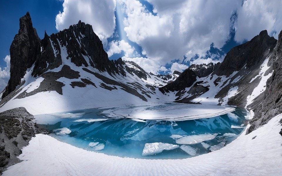 冰川融化唯美雪景桌面壁纸图片