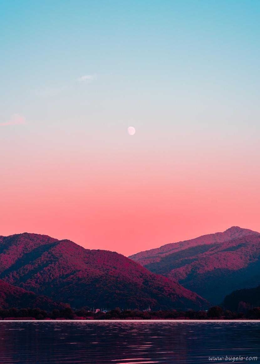 超美傍晚火红的晚霞风景图片大全