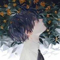 男生侧面闻花头像动漫-男生闻花的头像