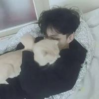 男生头像真人抱小动物 男生头像抱宠物的帅气